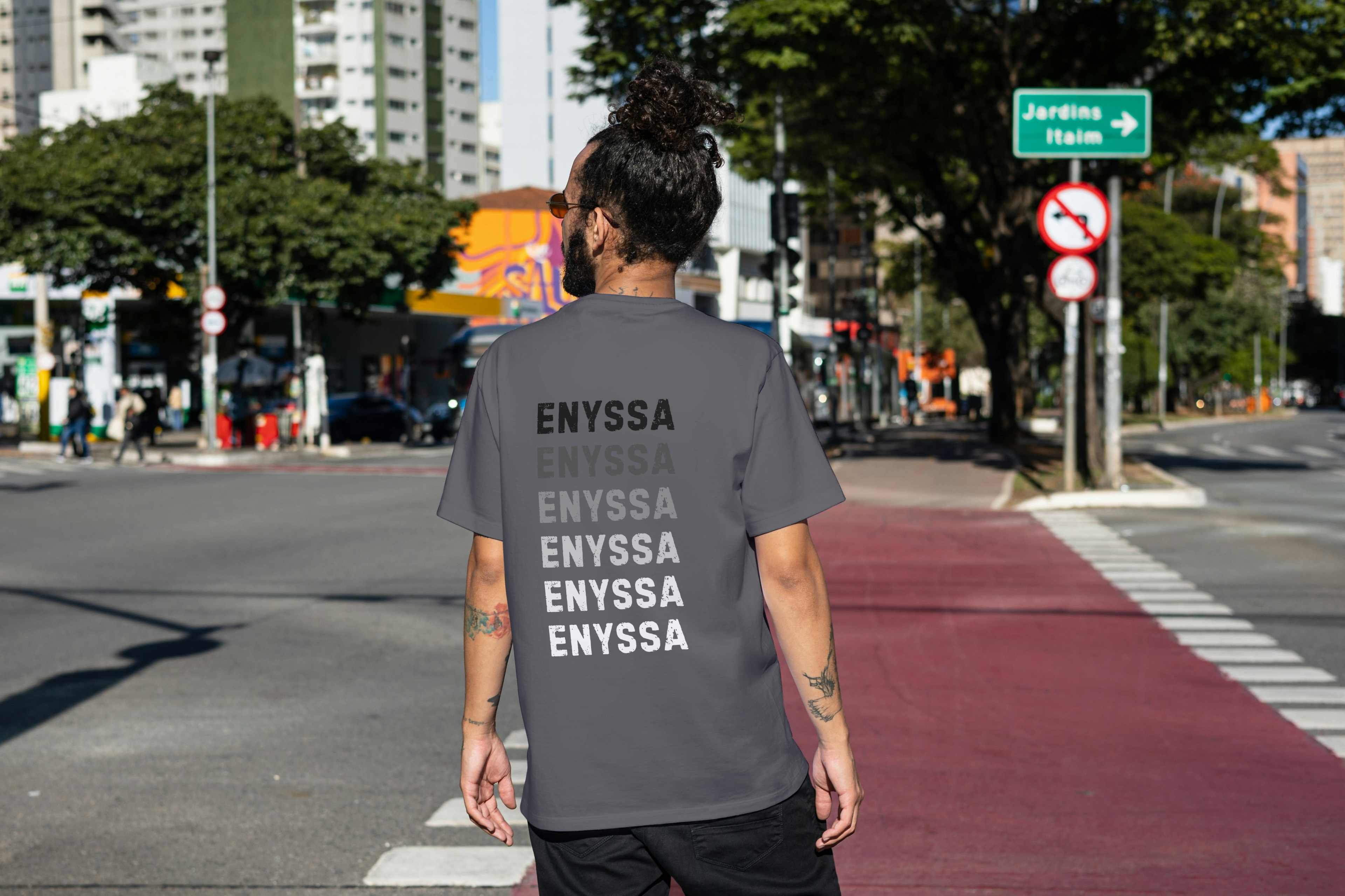 Enyssa Monogram Tee — Minimalist Name-Repeat Graphic T-Shirt